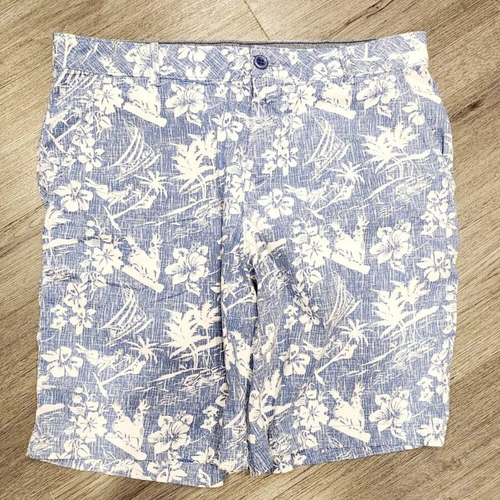 Men’s Izod Saltwater Stretch Relaxed Classic Chino Shorts Size 34 Light BLUE
